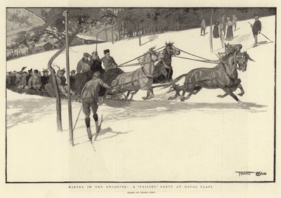 Hiver en Engadine, une fête de traîneau à Davos Platz - Frank Craig